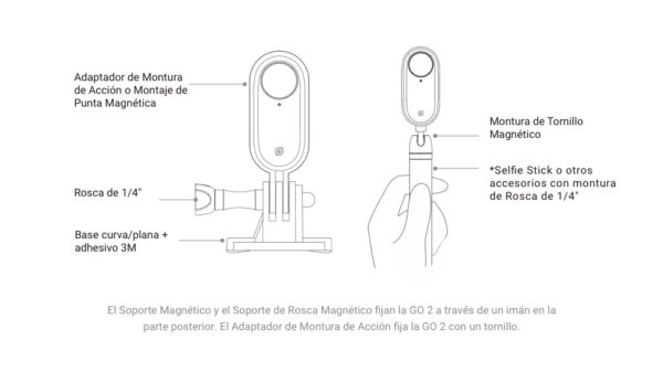 Pack de adaptadores de montura Insta360 para cámara GO 2 - Imagen 6